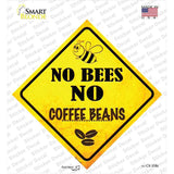 No Bees No Coffee Beans Novelty Diamond Sticker Decal Small