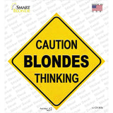 Caution Blondes Thinking Novelty Diamond Sticker Decal Small