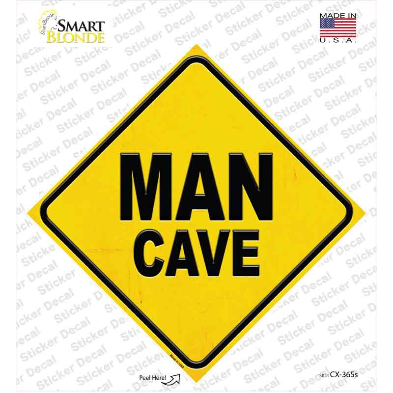 Man Cave Novelty Diamond Sticker Decal Small