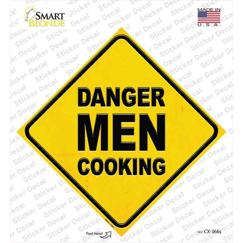 Danger Men Cooking Novelty Diamond Sticker Decal Small