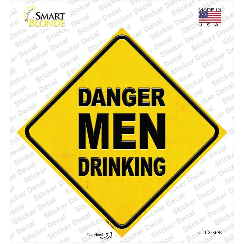 Danger Men Drinking Novelty Diamond Sticker Decal Small