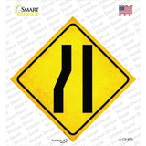 Lane Ends Left Novelty Diamond Sticker Decal