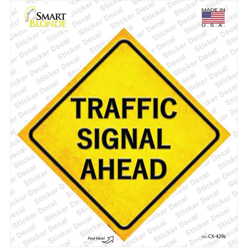 Traffic Signal Ahead Novelty Diamond Sticker Decal