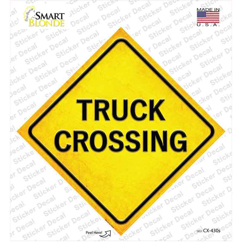 Truck Crossing Novelty Diamond Sticker Decal