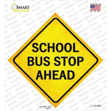 School Bus Stop Ahead Novelty Diamond Sticker Decal