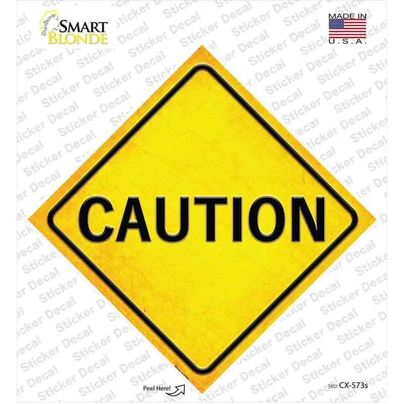 Caution Novelty Diamond Sticker Decal