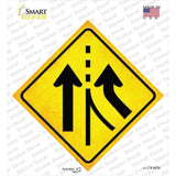 Lane Merging Novelty Diamond Sticker Decal