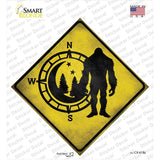 Bigfoot Wilderness Compass Novelty Diamond Sticker Decal Small