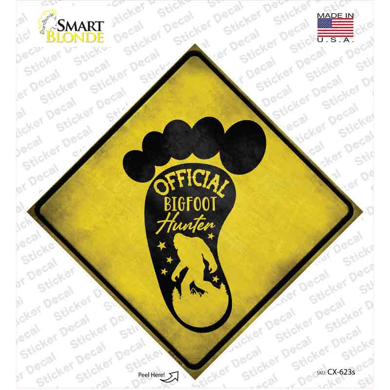 Official Bigfoot Hunter Novelty Diamond Sticker Decal Small