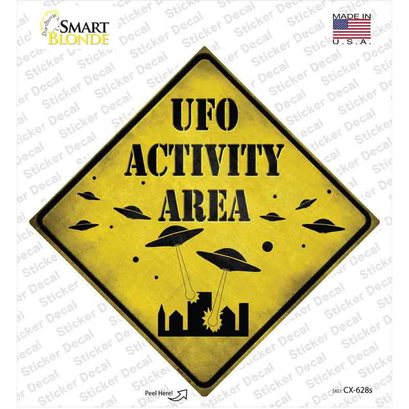 UFO Activity Area Novelty Diamond Sticker Decal Small