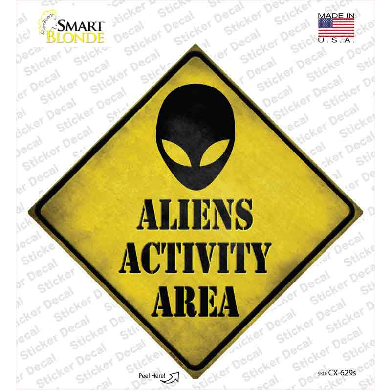 Aliens Activity Area Novelty Diamond Sticker Decal Small