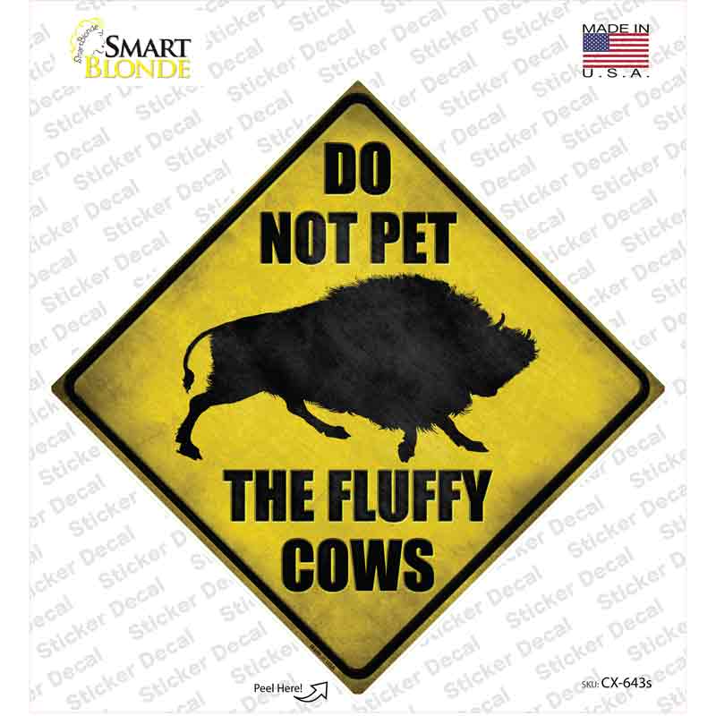 Bison Do Not Pet Novelty Diamond Sticker Decal Small