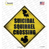 Suicidal Squirrel Xing Novelty Diamond Sticker Decal