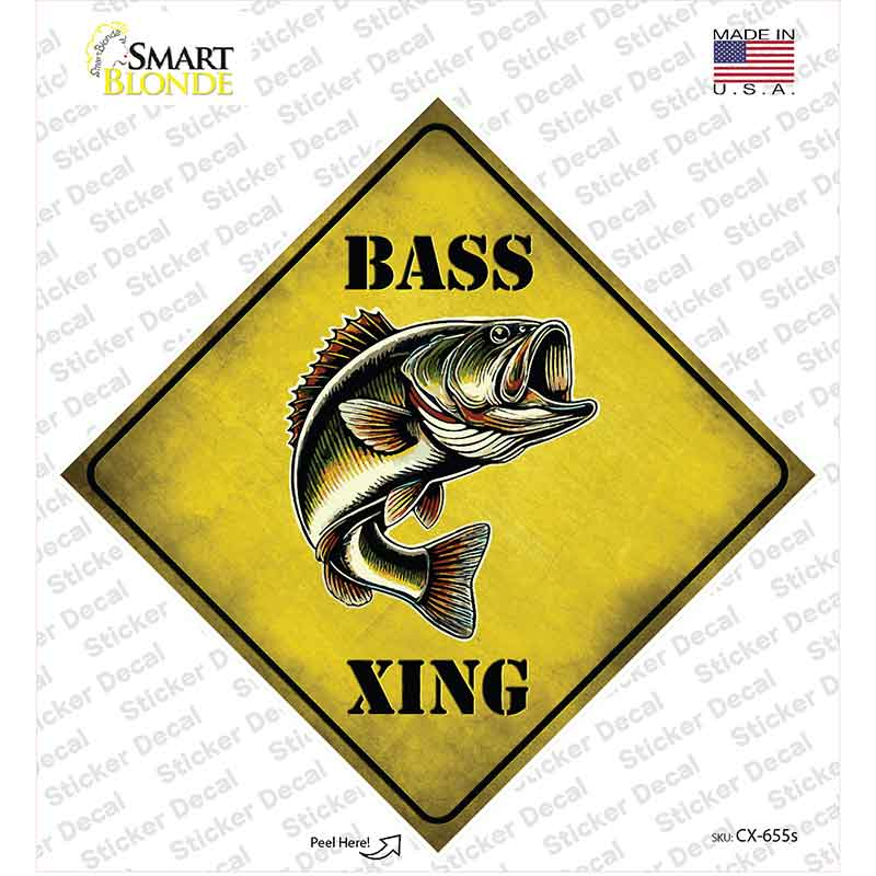 Bass Xing Novelty Diamond Sticker Decal CX-655s