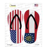 USA|Georgia Flag Novelty Flip Flops Sticker Decal Small