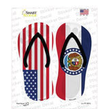 USA|Missouri Flag Novelty Flip Flops Sticker Decal Small