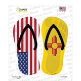 USA|New Mexico Flag Novelty Flip Flops Sticker Decal Small