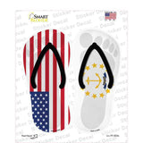 USA|Rhode Island Flag Novelty Flip Flops Sticker Decal Small