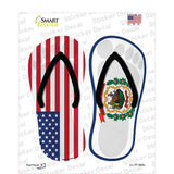 USA|West Virginia Flag Novelty Flip Flops Sticker Decal Small