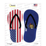 USA|Wisconsin Flag Novelty Flip Flops Sticker Decal Small