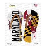 Maryland|MD Flag Novelty Flip Flops Sticker Decal Small