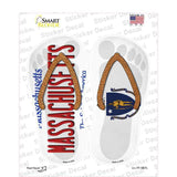 Massachusetts|MA Flag Novelty Flip Flops Sticker Decal Small