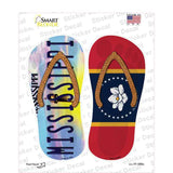 Mississippi|MS Flag Novelty Flip Flops Sticker Decal Small