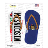 Wisconsin|WI Flag Novelty Flip Flops Sticker Decal Small