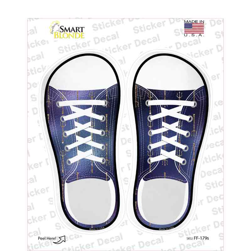 Trident Purple Novelty Shoe Outlines Sticker Decal Small