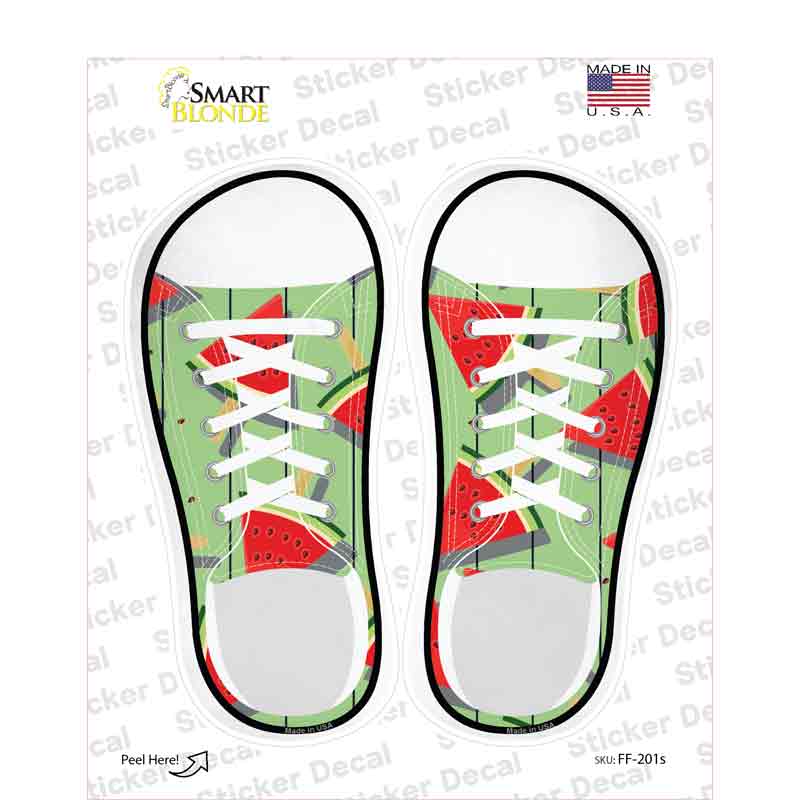 Watermelon Popsicles Novelty Shoe Outlines Sticker Decal Small