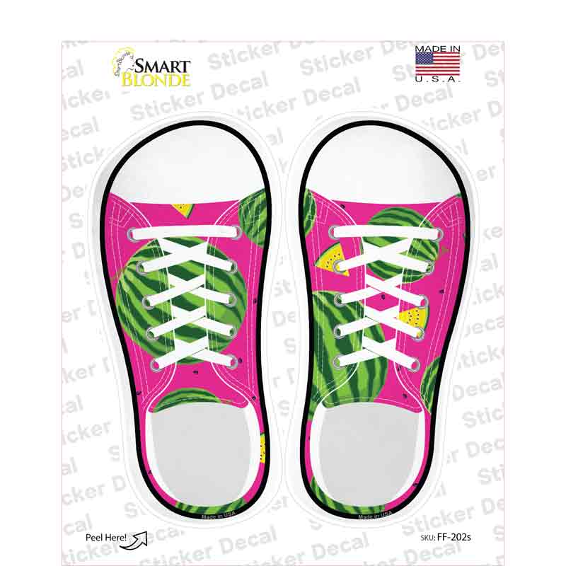 Watermelon Pink Novelty Shoe Outlines Sticker Decal Small