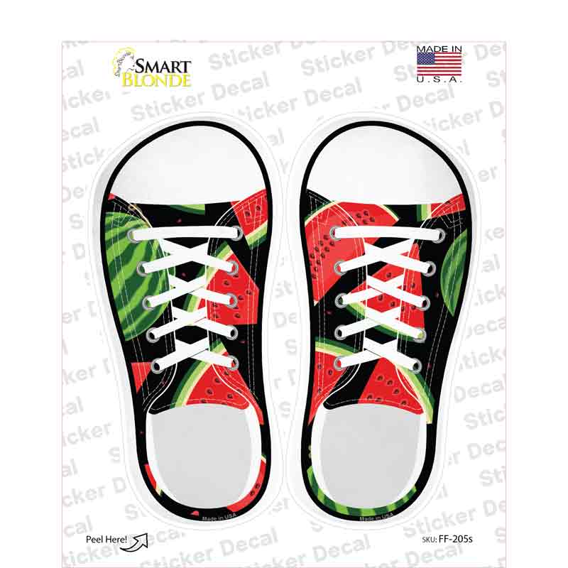 Watermelon Black Novelty Shoe Outlines Sticker Decal Small