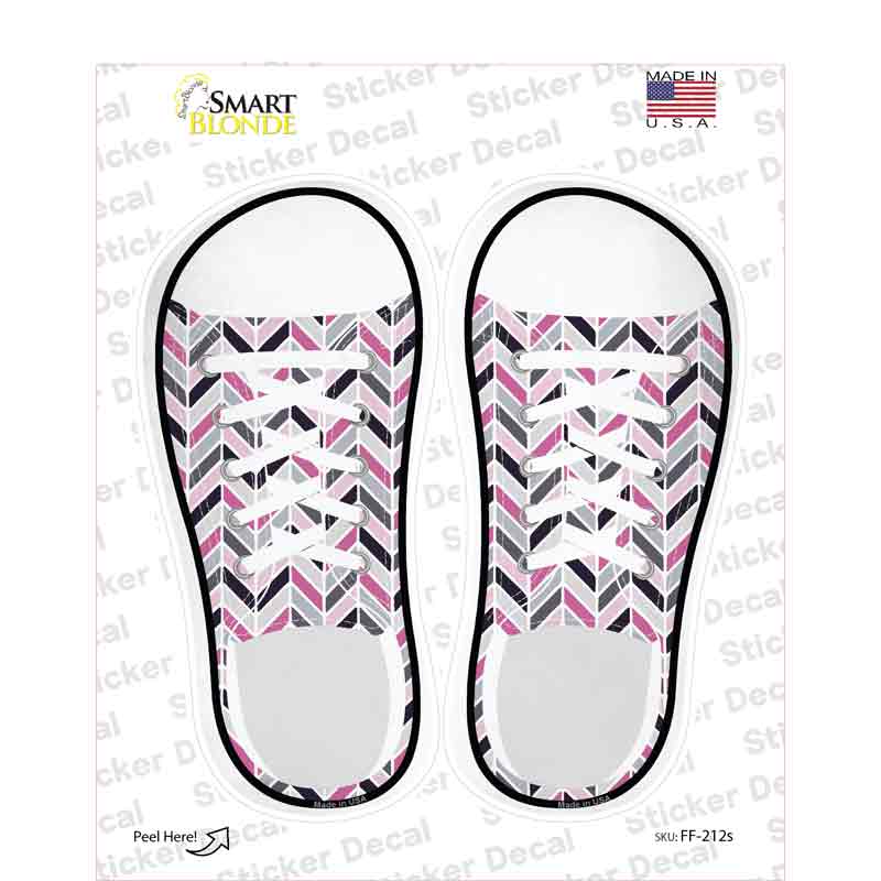 Pink|Black Chevron Pattern Novelty Shoe Outlines Sticker Decal | Smart ...