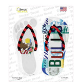 IL Flag|Bulls Strip Art Novelty Flip Flops Sticker Decal Small