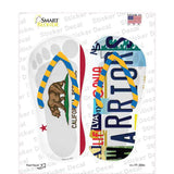 CA Flag|Warriors Strip Art Novelty Flip Flops Sticker Decal Small