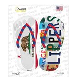 CA Flag|Clippers Strip Art Novelty Flip Flops Sticker Decal Small