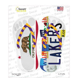 CA Flag|Lakers Strip Art Novelty Flip Flops Sticker Decal Small