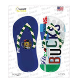 WI Flag|Bucks Strip Art Novelty Flip Flops Sticker Decal Small