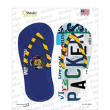 WI Flag|Packers Strip Art Novelty Flip Flops Sticker Decal Small