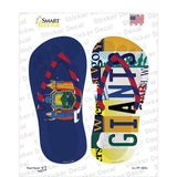 NY Flag|Giants Strip Art Novelty Flip Flops Sticker Decal Small