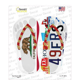 CA Flag|49ers Strip Art Novelty Flip Flops Sticker Decal Small