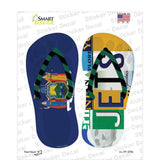 NY Flag|Jets Strip Art Novelty Flip Flops Sticker Decal Small