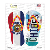 MO Flag|Chiefs Strip Art Novelty Flip Flops Sticker Decal Small