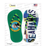 WA Flag|Seahawks Strip Art Novelty Flip Flops Sticker Decal Small