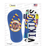 MN Flag|Vikings Strip Art Novelty Flip Flops Sticker Decal Small