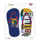 NY Flag|Bills Strip Art Novelty Flip Flops Sticker Decal Small