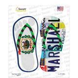 WV Flag|Marshall Strip Art Novelty Flip Flops Sticker Decal Small