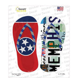 TN Flag|Memphis Strip Art Novelty Flip Flops Sticker Decal Small