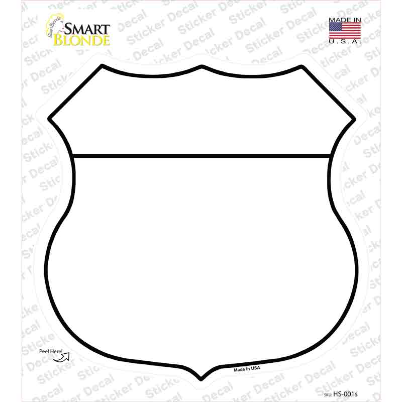 White Novelty Highway Shield Sticker Decal | Smart Blonde