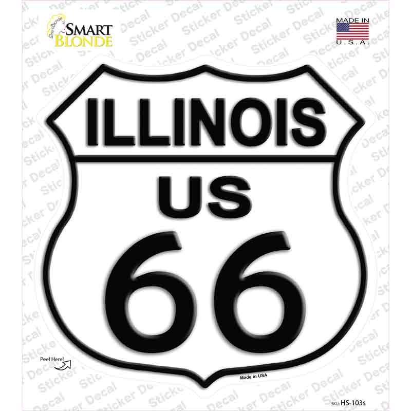 Illinois Route 66 Novelty Highway Shield Sticker Decal Small